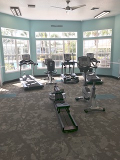 Fitness Equipment Facing Windows